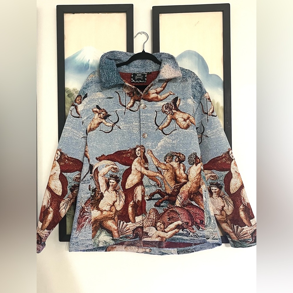 Rebel Vengeance Angel Tapestry Denim Jacket